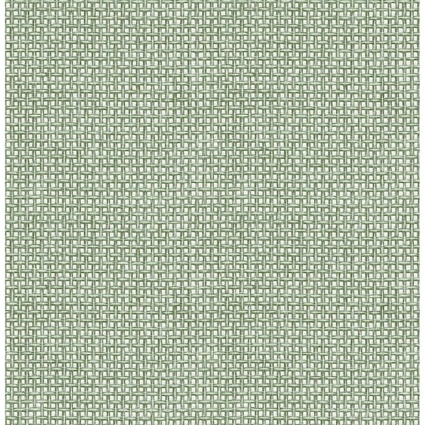 Manhattan Comfort Miramar Zia Green Basketweave 33 ft L X 205 in W Wallpaper BR4014-26438 - main